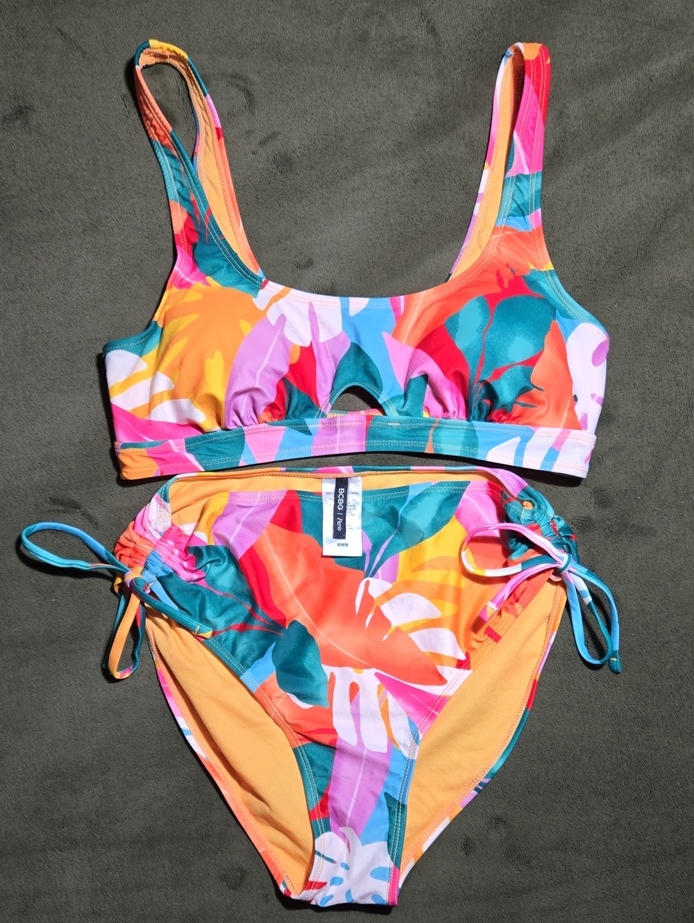 BCBG Colorful Tropical Print Bikini Set Gently Used